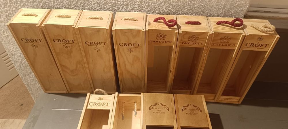 Caixas de madeira de 1 garrafa de vinho