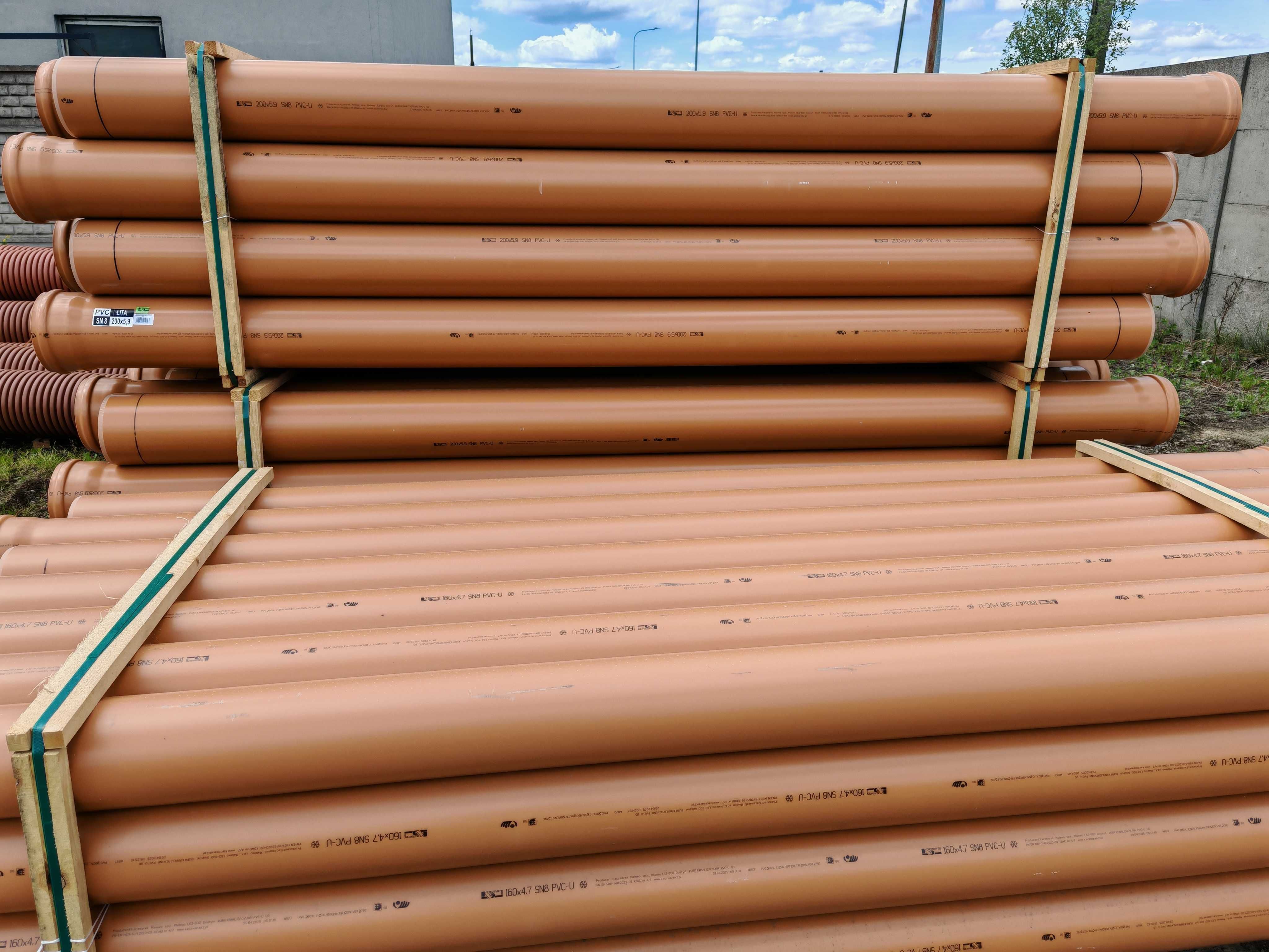Rura kanalizacyjna PVC SN8 lita DN200x5,9x3000
