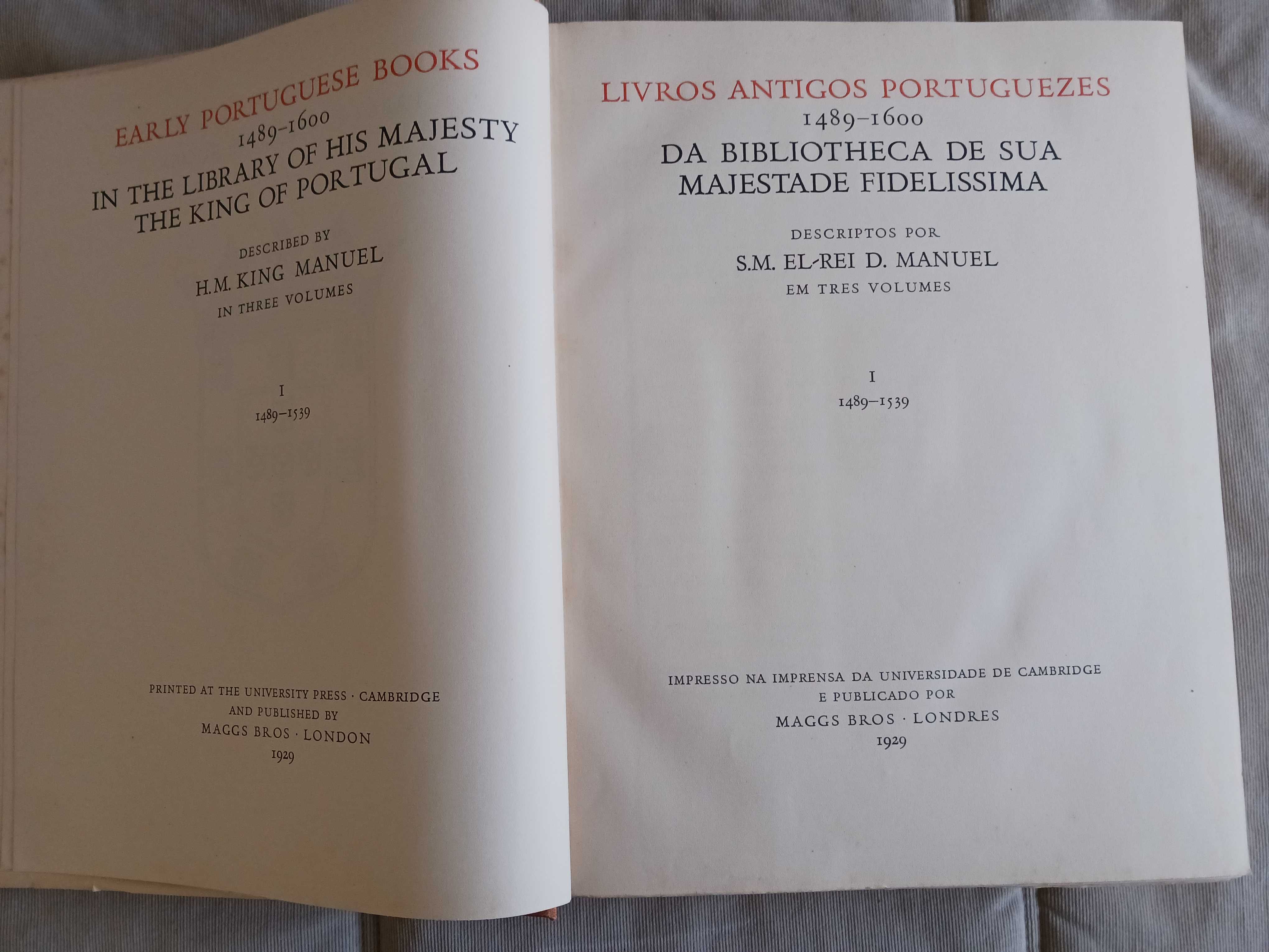 Livros Antigos Portugueses do Rei D. Manuel II, Edição original