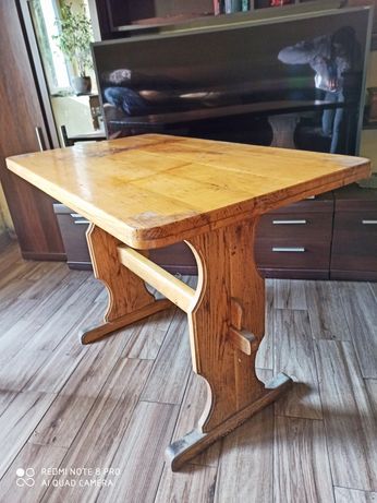 Stary drewniany stół do renowacji vintage dębowy lity