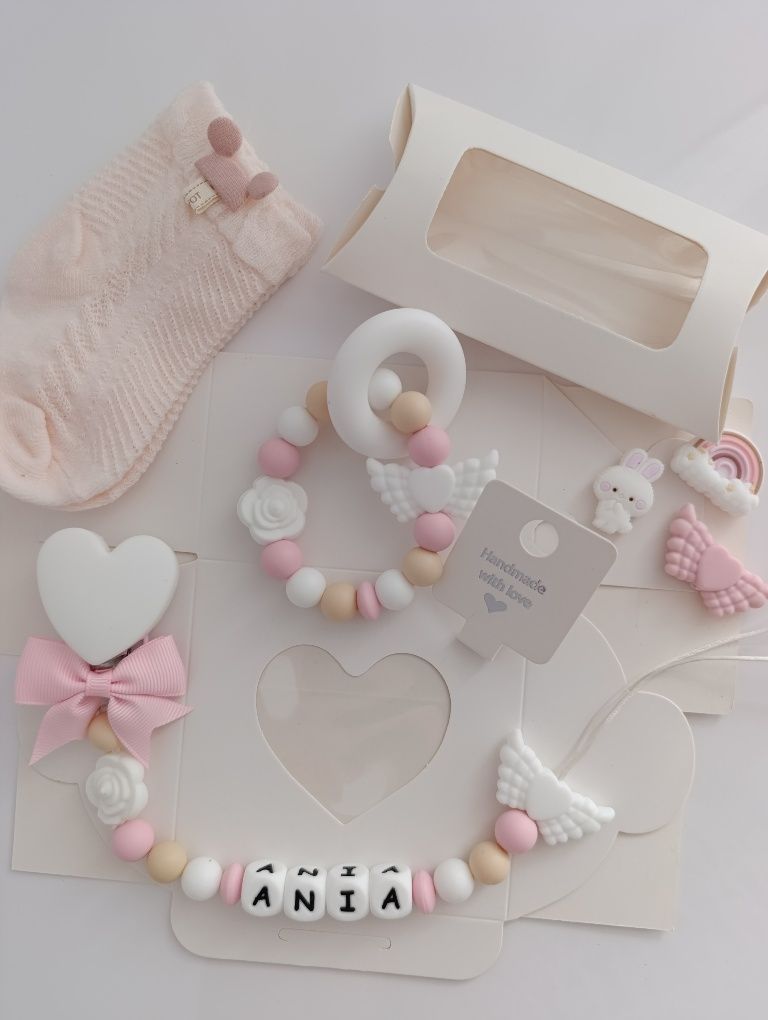 Zawieszka do smoczka prezent dla niemowlaka babyshower narodziny