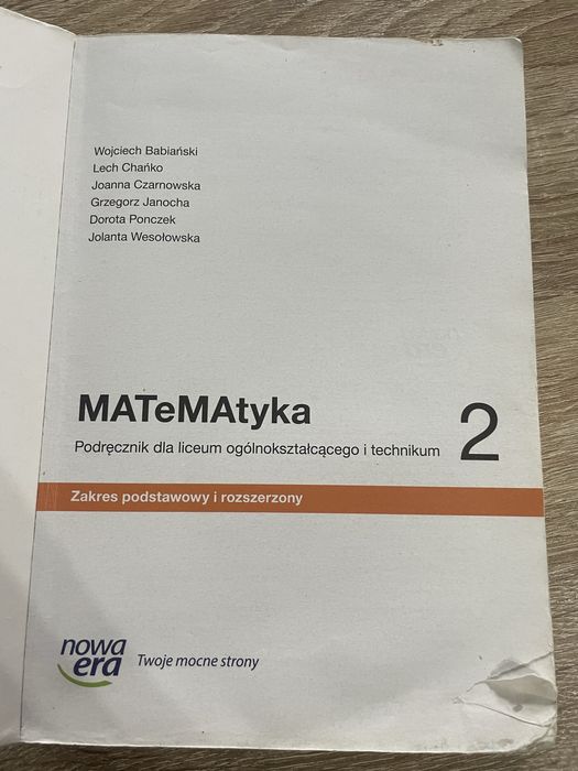 Matematyka 2 zakres podstawowy i rozszerzony