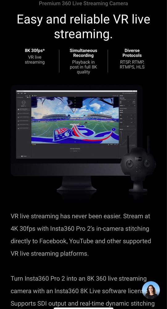 Camara 360 Insta360 Pro 2 8K + Farsight Transmissor video