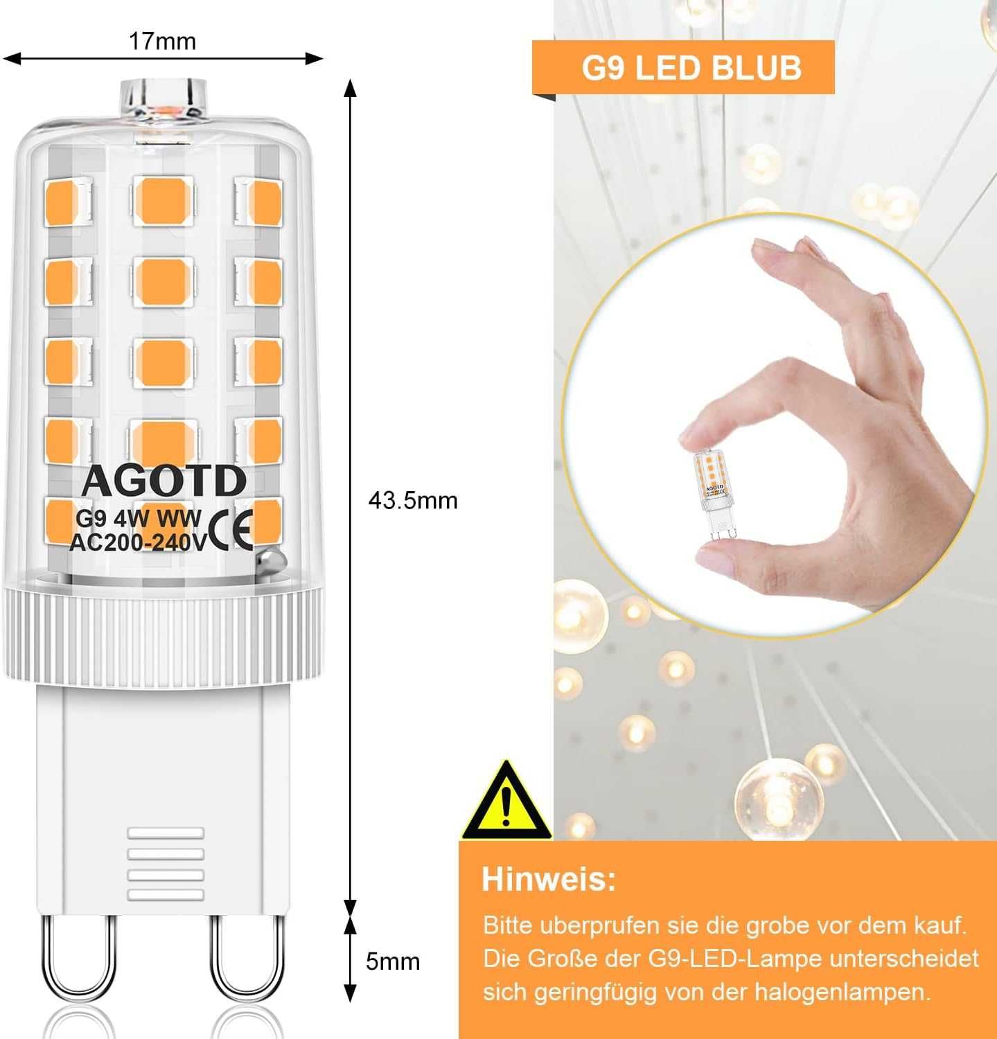 Nowe żarówki LED G9 / 4W / zimna biel / 10 sztuk !1058!