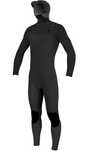 Pianka O'Neill Hyperfreak 5/4+ Chest Zip z kapturem Black - rozmiar 10
