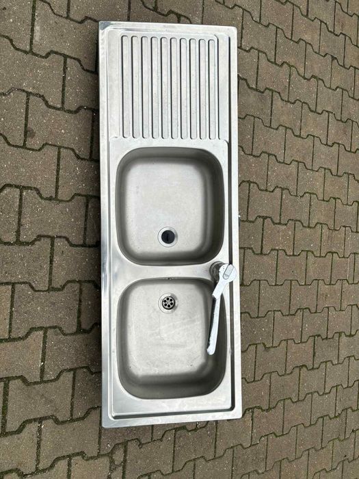 Zlew dwukomorowy ze stali nierdzewnej Blanco TOP EZS 12x4-2 bateria