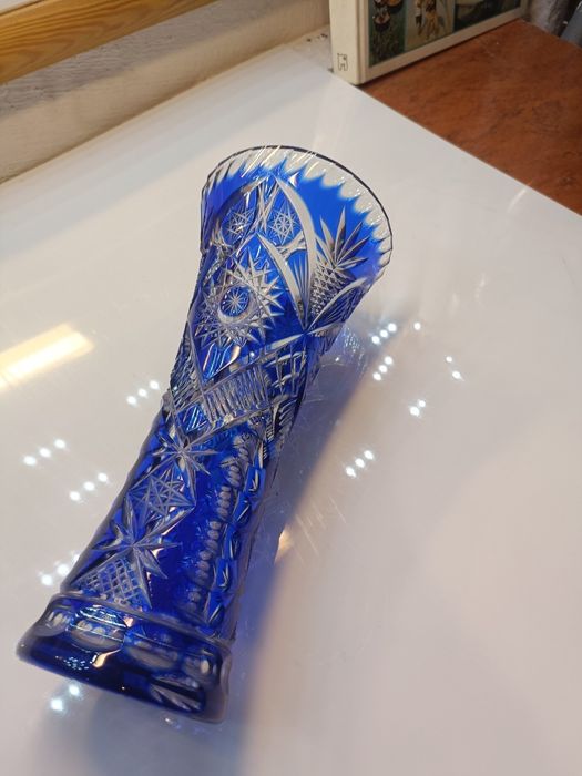 Wazon kryształowy niebieski Racibórz