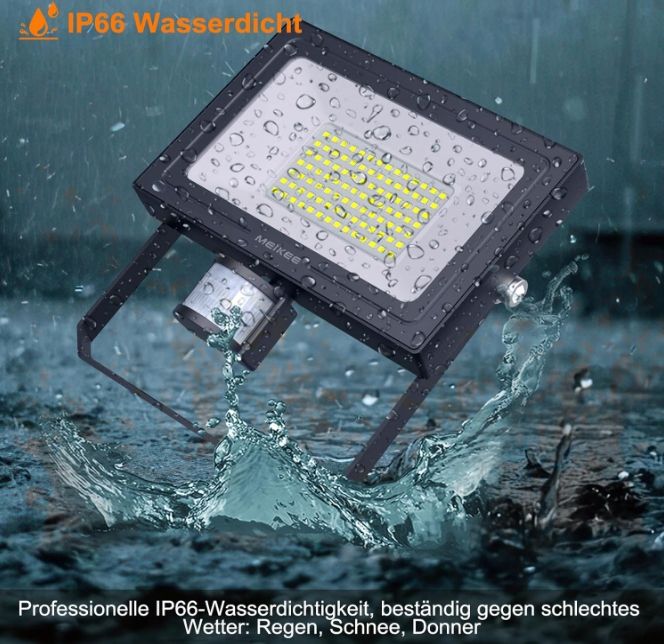 MEIKEE 80W LED reflektor z czujnikiem ruchu na zewnątrz 7520 LM OPIS