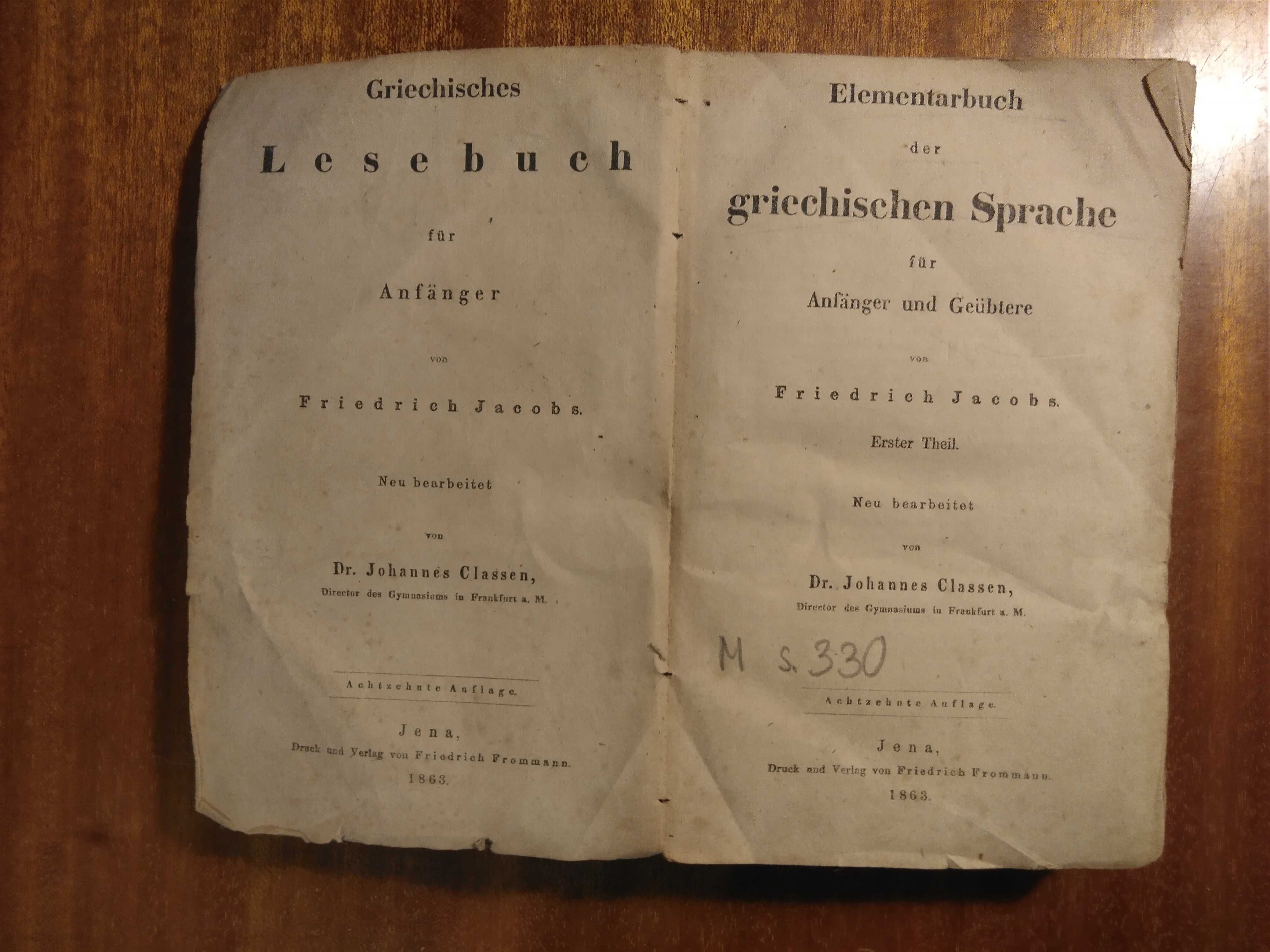 Elementarbuch der grieschischen Sprache - 1863