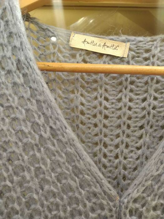 Италия: вязаный длинный кардиган/платье + черный свитерок оверсайз