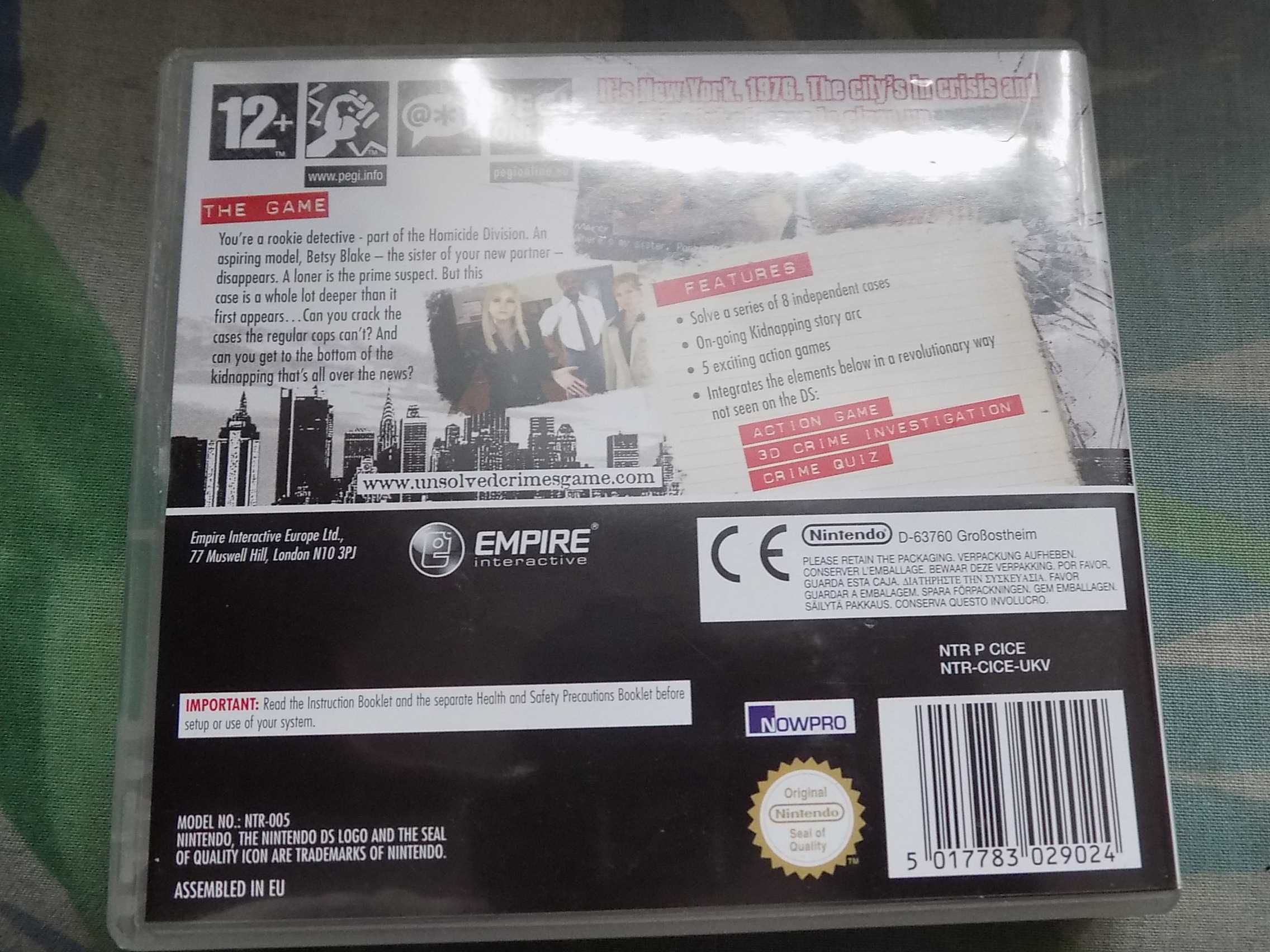 Unsolved Crimes - gra detektywistyczna na Nintendo DS/DSi, 3DS, 3DS XL