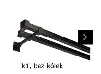 Nowy czarny karnisz kwadratowy podwojny