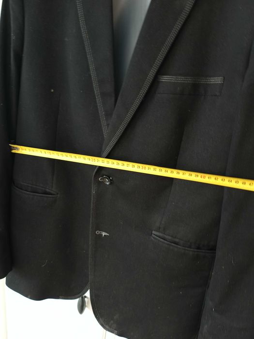 ciemna czarna męska marynarka żakiet czarny męski garnitur 54 nawesele