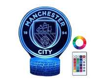 Lampka Nocna Dla Dzieci Manchester City 3D LED + Pilot