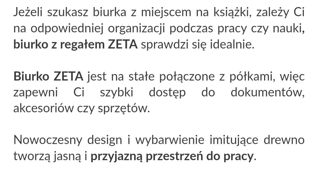 Biurko Zeta z  Agata Meble