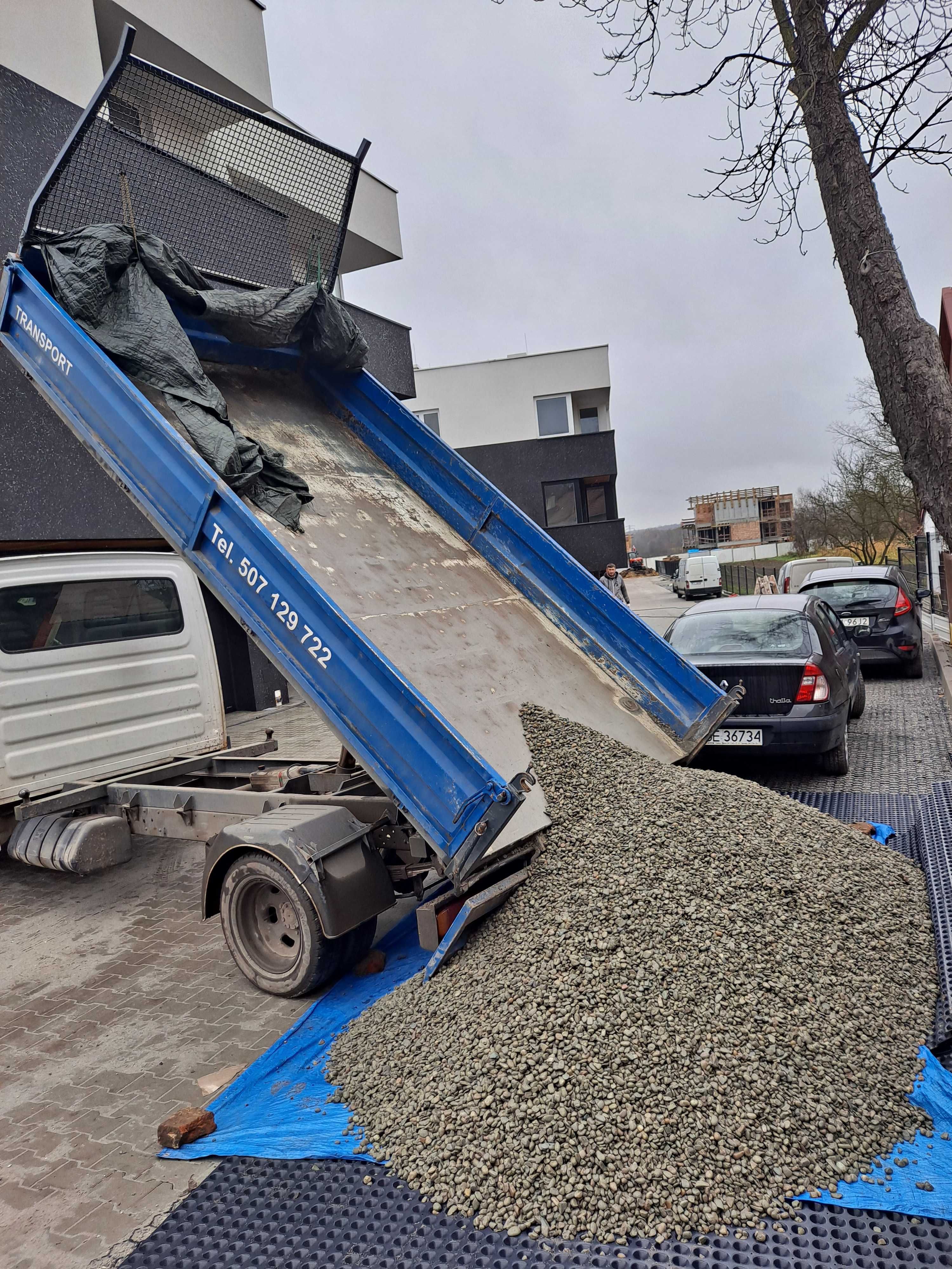 Otoczak do drenażu, żwir, piasek, spóła, kruszywa, transport 3,5 t