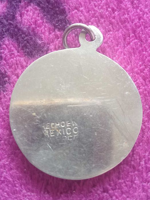 Wisiorek meksykański srebro próby 800, muszla abalon