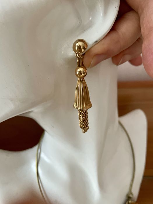 Вінтажні сережки вечірні бахрома тороки американський вінтаж