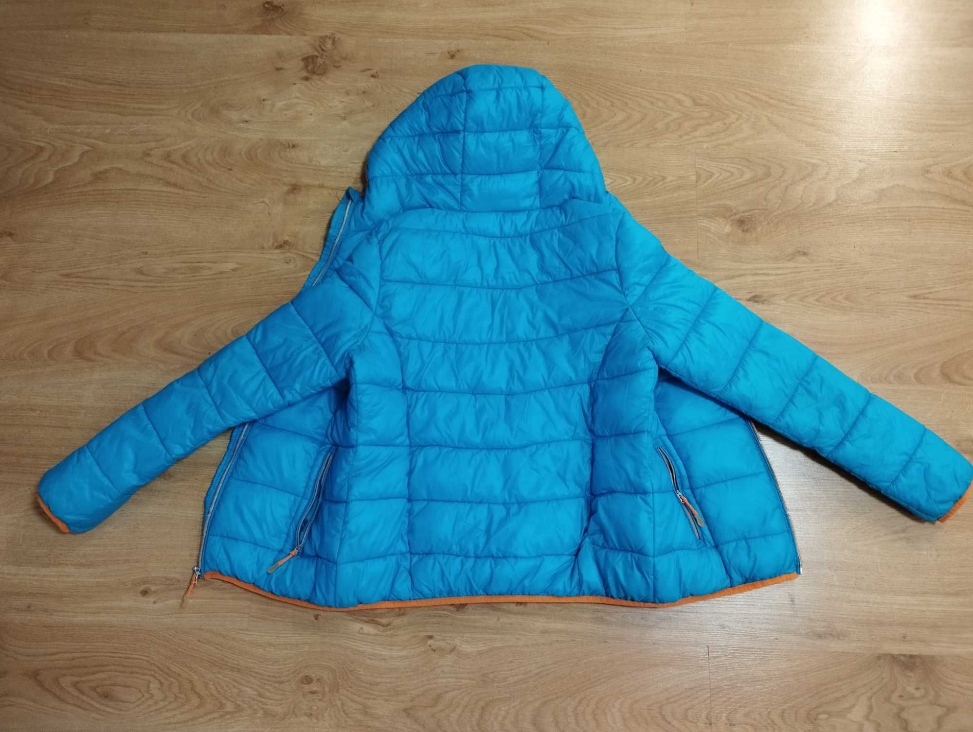 Damska kurtka puchowa w kolorze turkusowym, rozmiar M