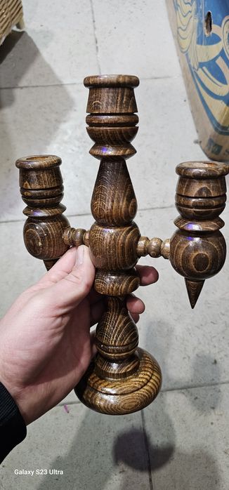 Підсвічник дерев'яний трійка