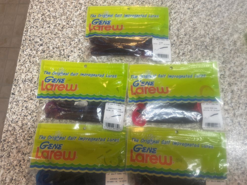 Embalagem de Amostras de pesca marca GENE LAREW mod ring tail