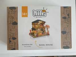 Little Story Sushi House składany drewniany model puzzle 3D DIY