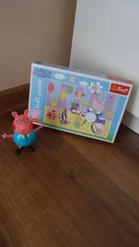 3szt/15zł ŚWINKA PEPPA figurka tatusia świecąca Świnka PEPPA puzzle 4+