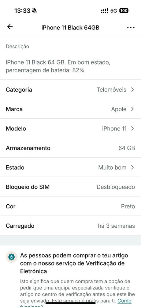 Iphone 11 black 64gb