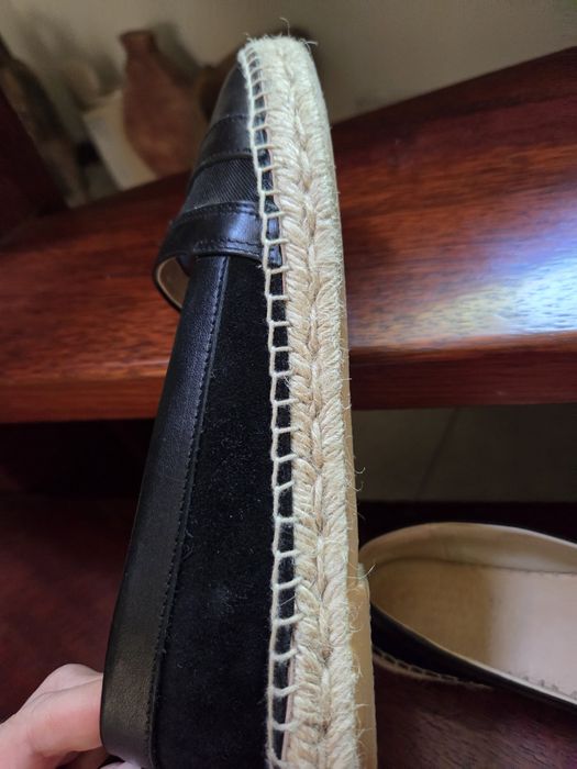 Buty czarne skórzane damskie espadryle rozmiar 40