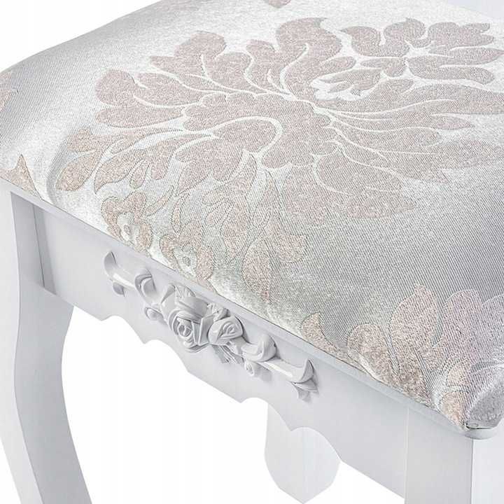 Elegancka Toaletka z Lustrem i Taboret GRATIS w Stylu Vintage Prezent
