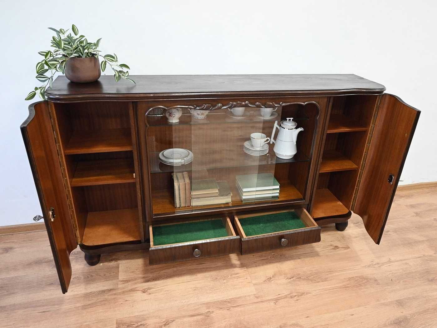 rustykalna witryna art deco suwane szyby szuflady 031806