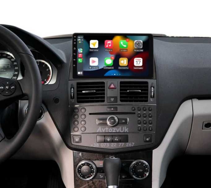 Магнитола w204 MERCEDES BENZ C GPS 2 din TV Дисплей CarPlay Android 14