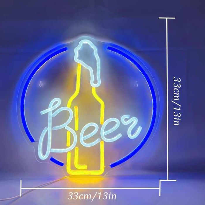 Sinal Luminoso Néon LED em Acrílico Logo Cerveja " BEER "