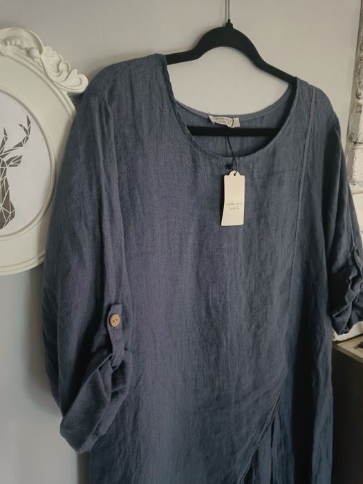 Bluzka tunika lniana nowa