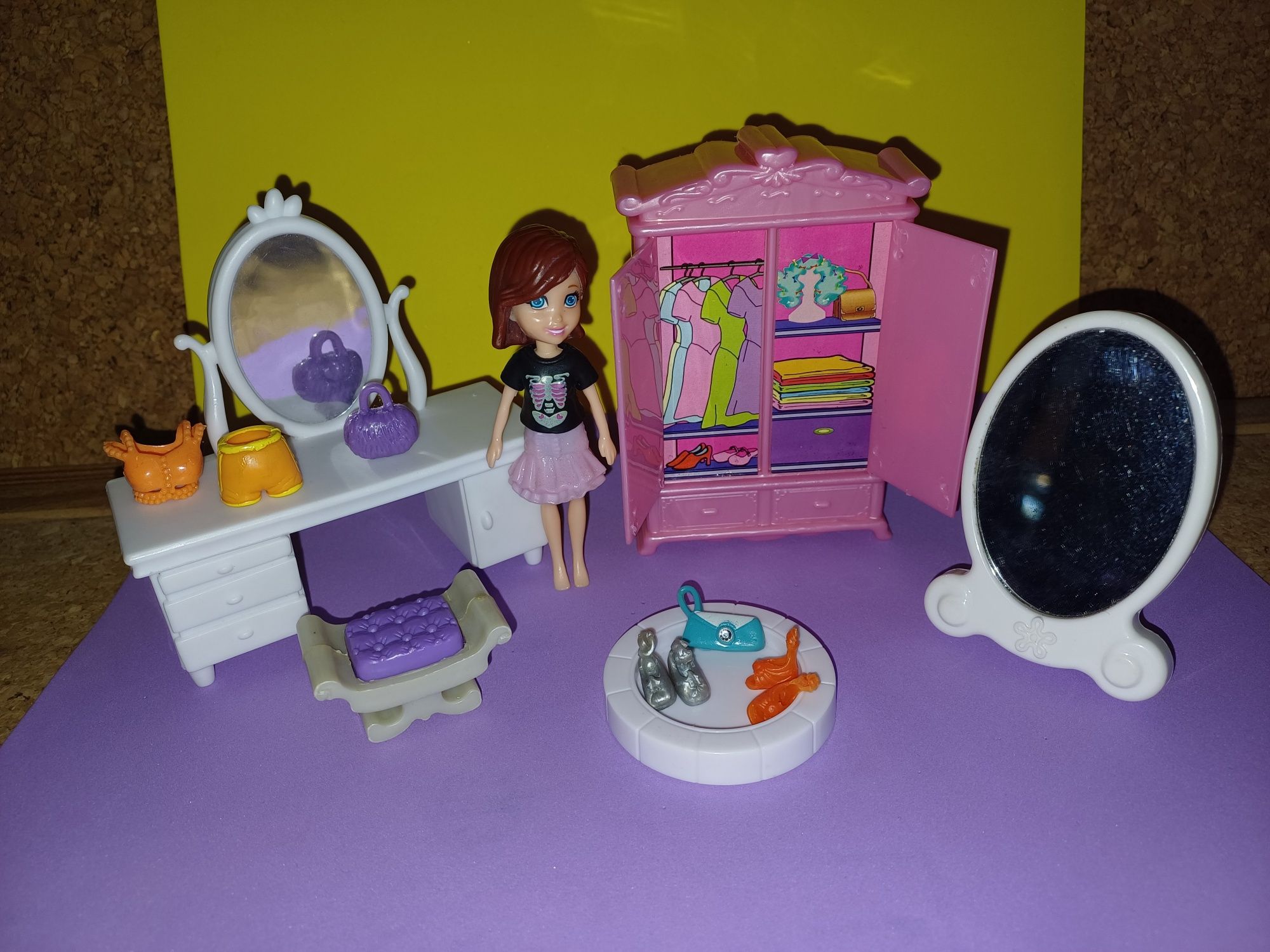 Polly pocket loja, boneca e acessórios.