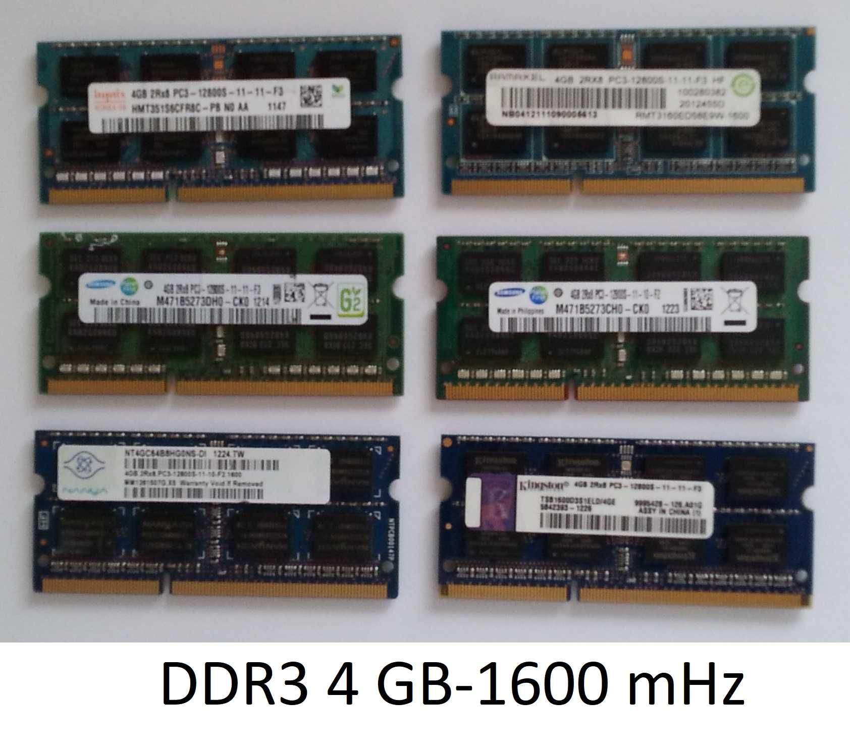 Ideał-Kości RAM-Sodimm-DDR3 4,8GB,DDR3L 4,8GB. DDR4 4GB- Laptop.Foto