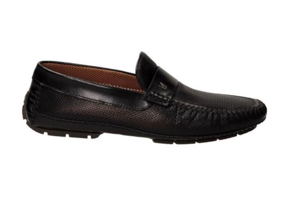 Moreschi мокасини, шкіра з перфорацією, чорні, 42,5 (Baldinini)