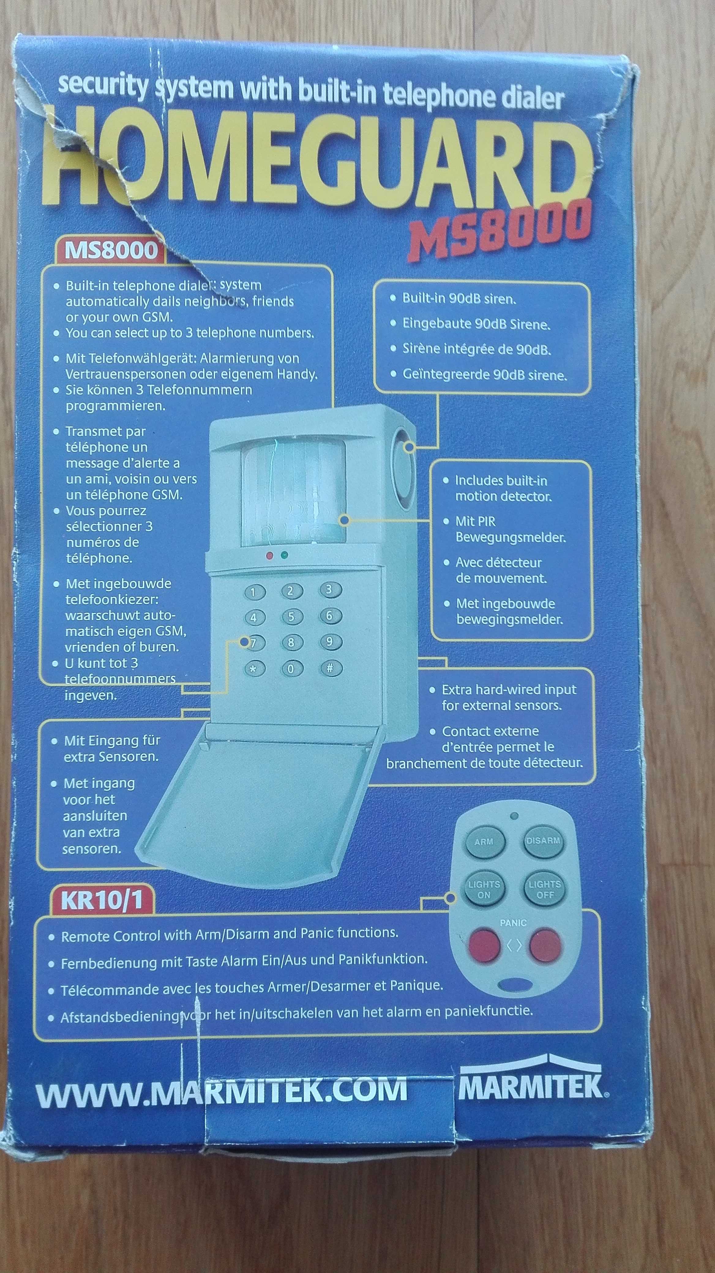 Alarme para casa - Homeguard MS8000 da Marmitek (novo na caixa)