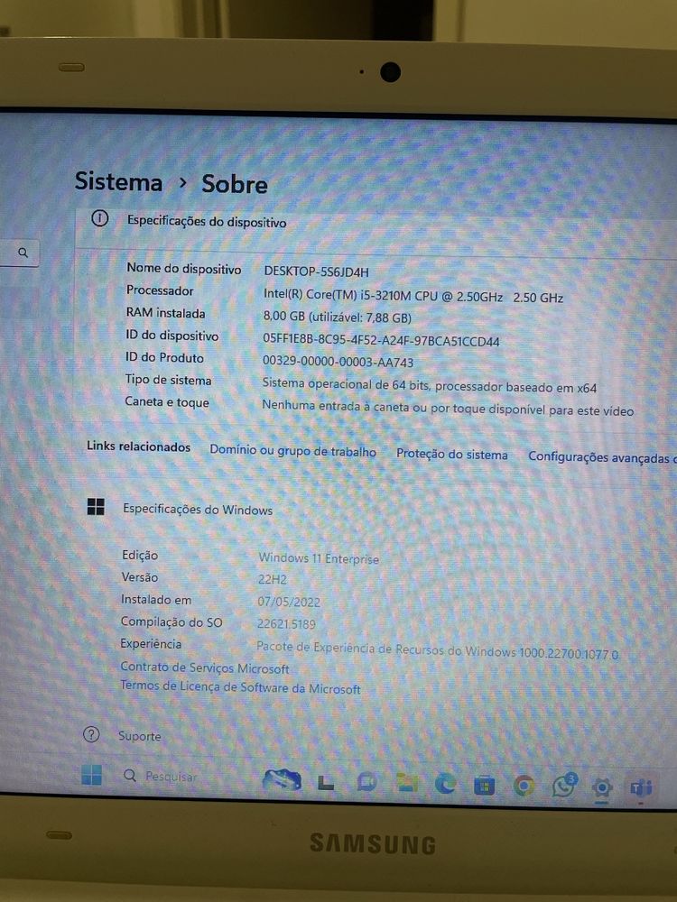 Portatil Samsung i5