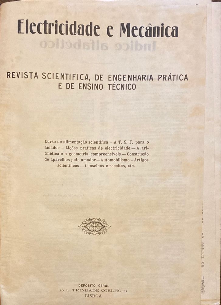 Revista antiga Electricidade e Mecânica 1922