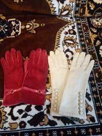 Кожаные перчатки женские.