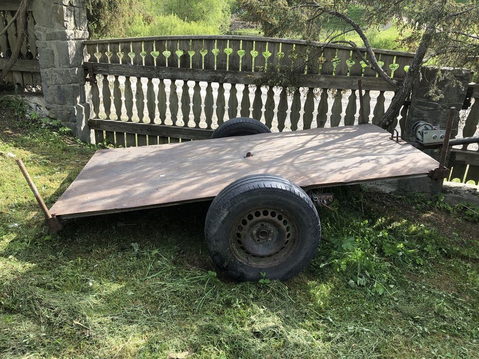 Причіп з лебідкою  до мотоблока чи мінітрактора , легковий