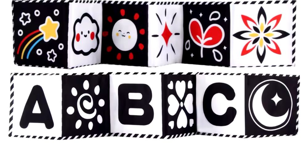 Килимок бортик монтессорі монтессори чорно білий черно белый