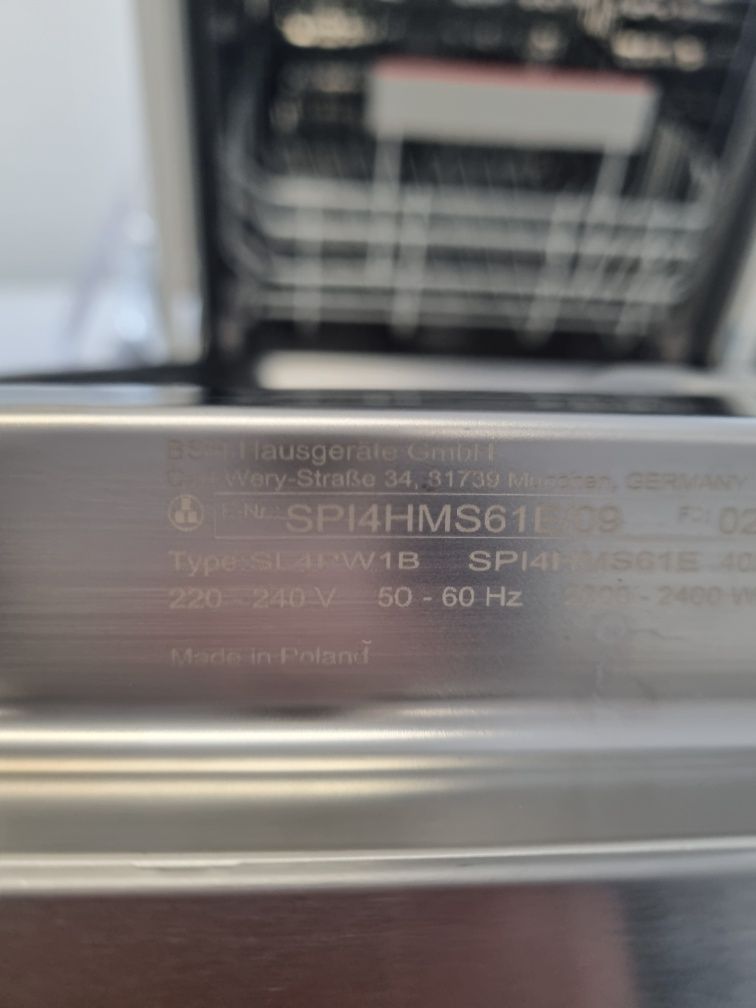 Zmywarka do zabudowy z panelem Inox Bosch SPI4HMS61E wąska