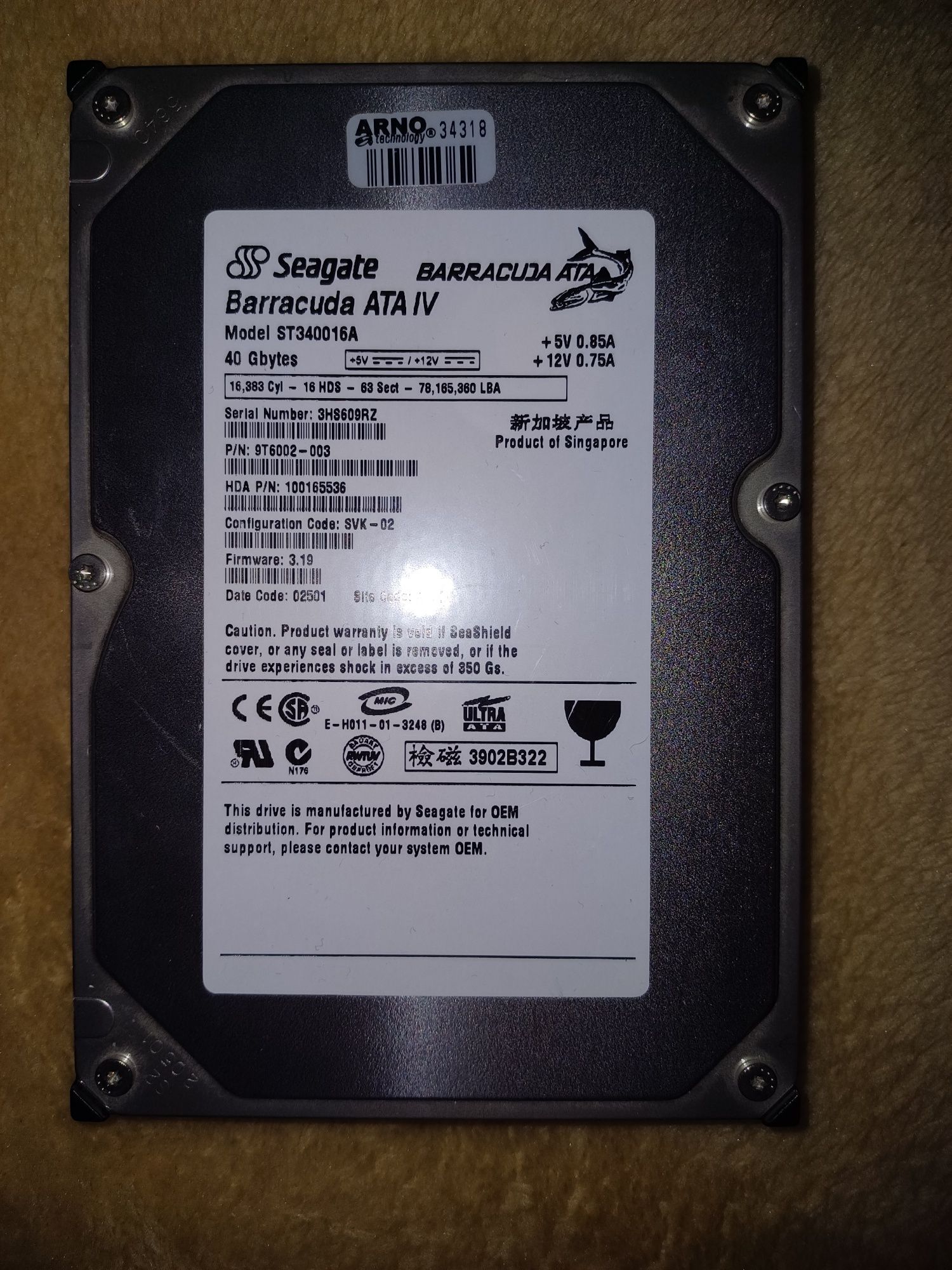 Seagate Barracuda 40gb hdd ata Sprawny