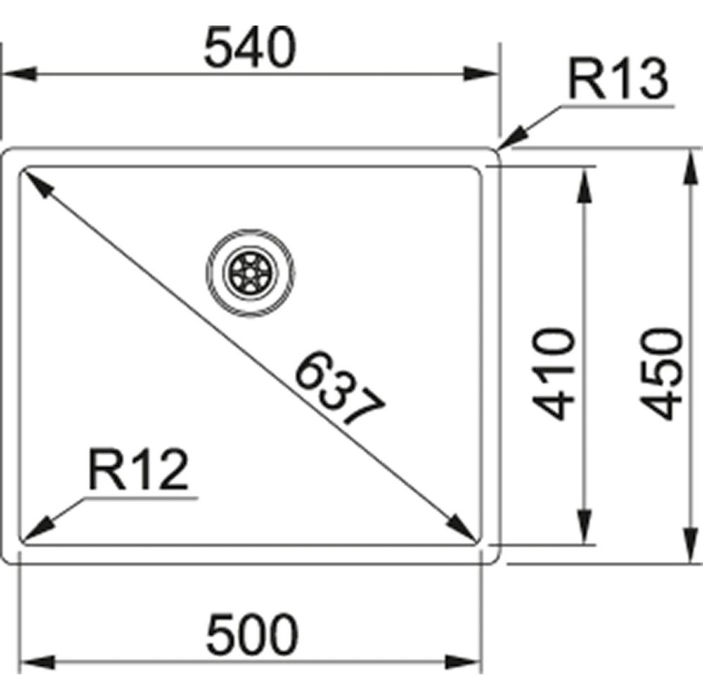 Zlewozmywak stalowy spawany podwieszany Franke Box BXX 110-50