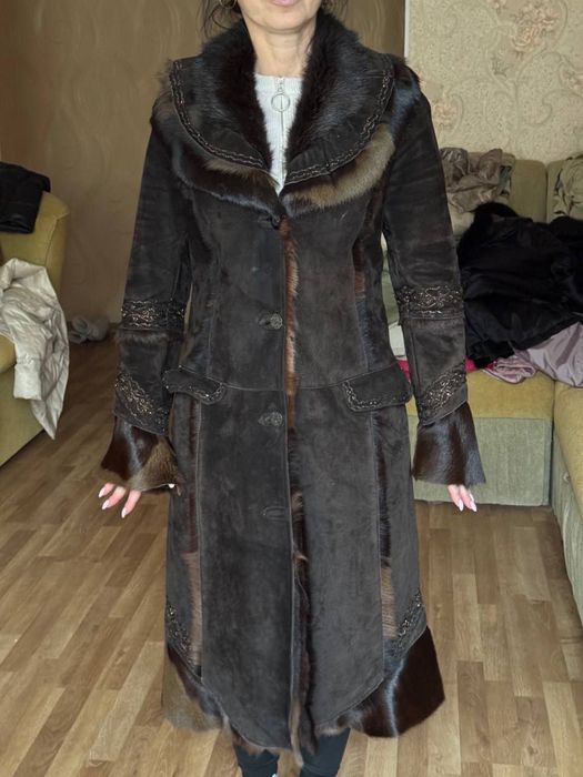 Жіноча коричнева дублянка