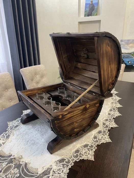 Подарунок для чоловіків,міні-бар бочка з дерева