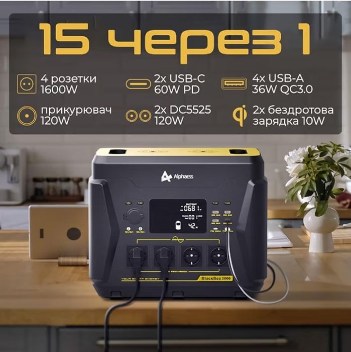 Нова. Запакована. Зарядна станція AlphaESS BLACKBEE 2000 2203Wh 2200W