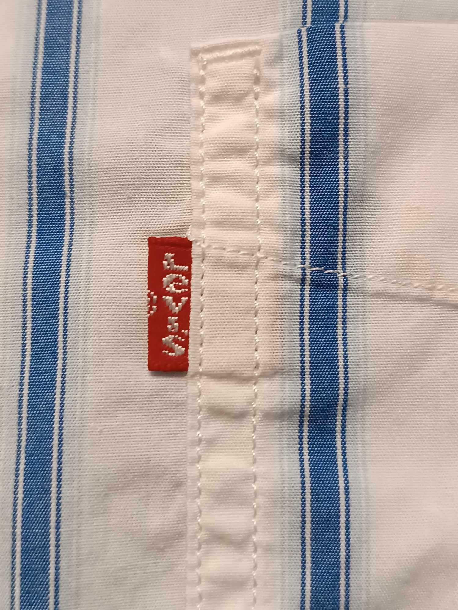 Koszula męska w paski-100% bawełna, logowana jak nowa - S/M - "Levi's"